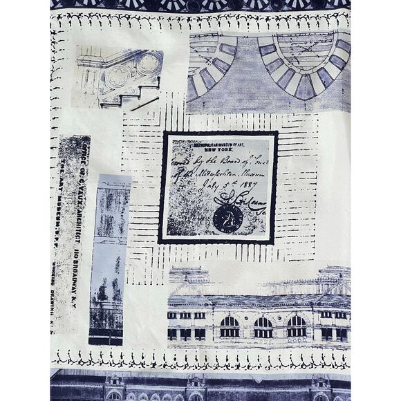 The Metroplotan Musem of Art Printed 100% Silk Handkerchief Scarf Made in Italy - Picture 2 of 6
